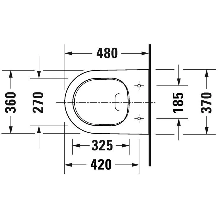 Set Vas WC suspendat cu capac soft close Duravit D-Neo Compact Rimless 36x48 cm evacuare orizontala [5]
