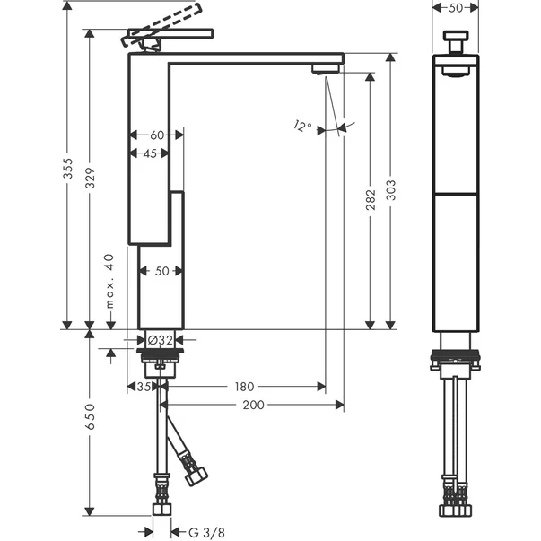 Baterie lavoar monocomanda Hansgrohe Axor Edge 280 [2]