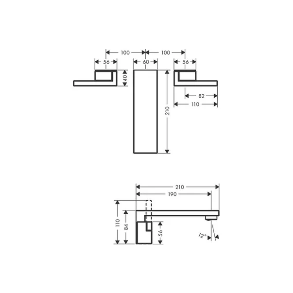 Baterie lavoar monocomanda incastrata Hansgrohe Axor Edge [2]
