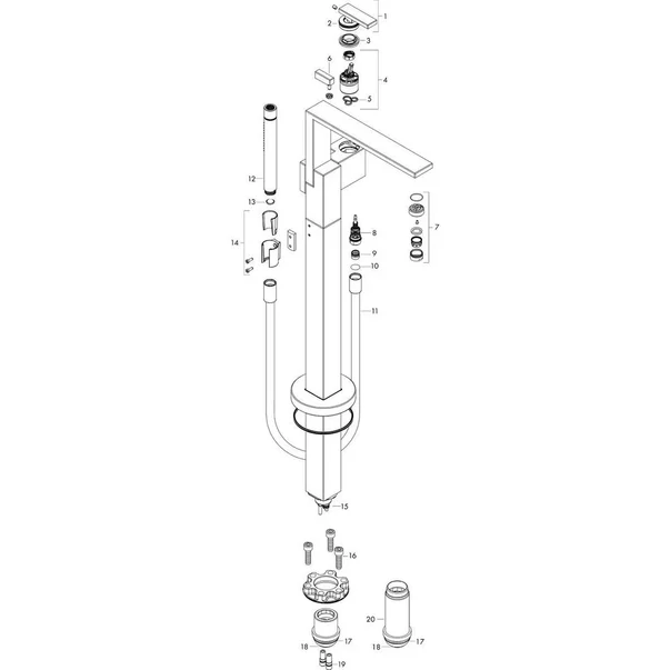 Baterie cada monocomanda freestanding Hansgrohe Axor Edge [2]