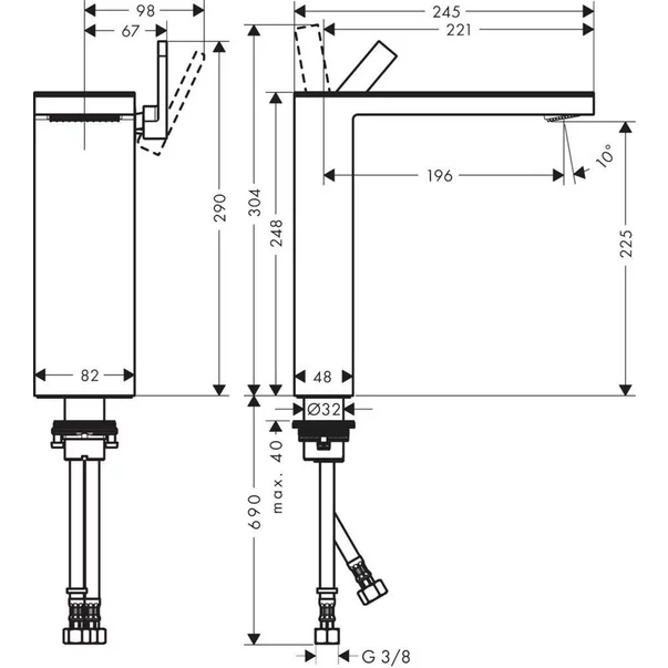 Baterie lavoar monocomanda Hansgrohe Axor MyEdition 230 [2]