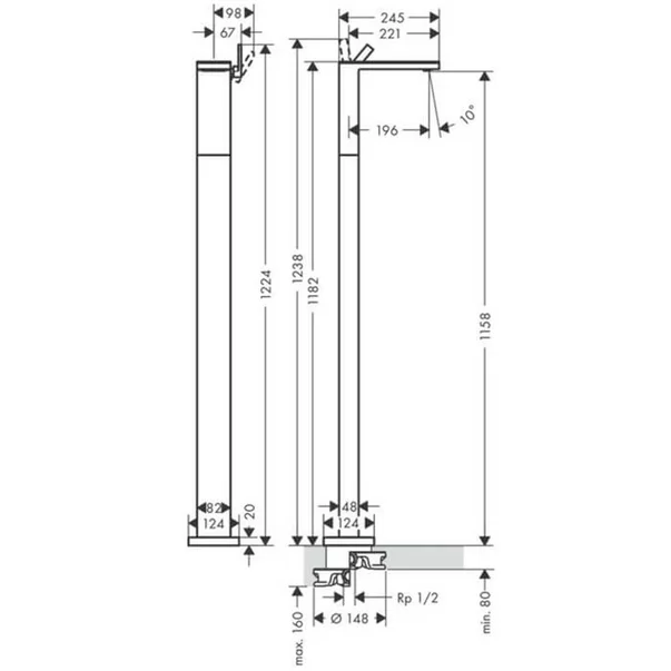 Baterie lavoar monocomanda freestanding Hansgrohe Axor MyEdition [2]