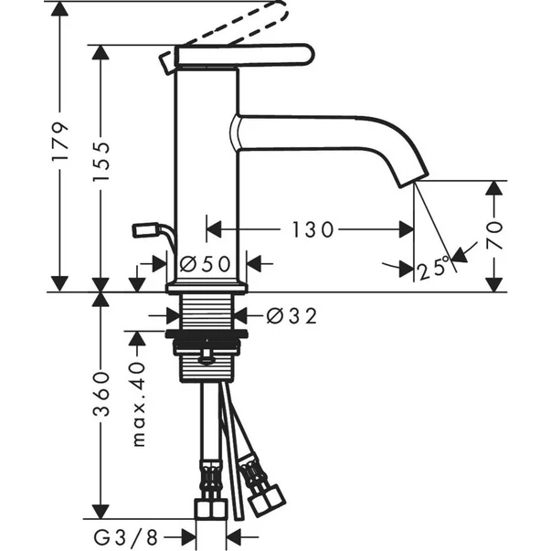 Baterie lavoar monocomanda Hansgrohe Axor One 70 [2]