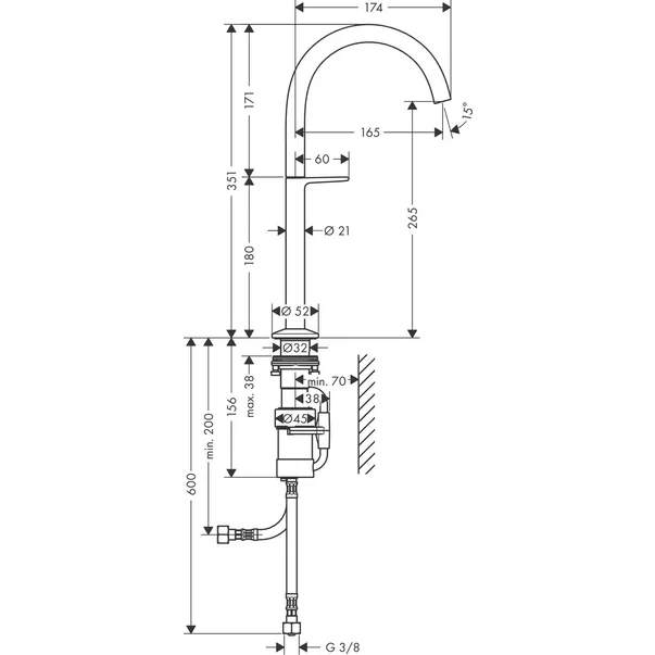 Baterie lavoar monocomanda Hansgrohe Axor One Select 260 [2]