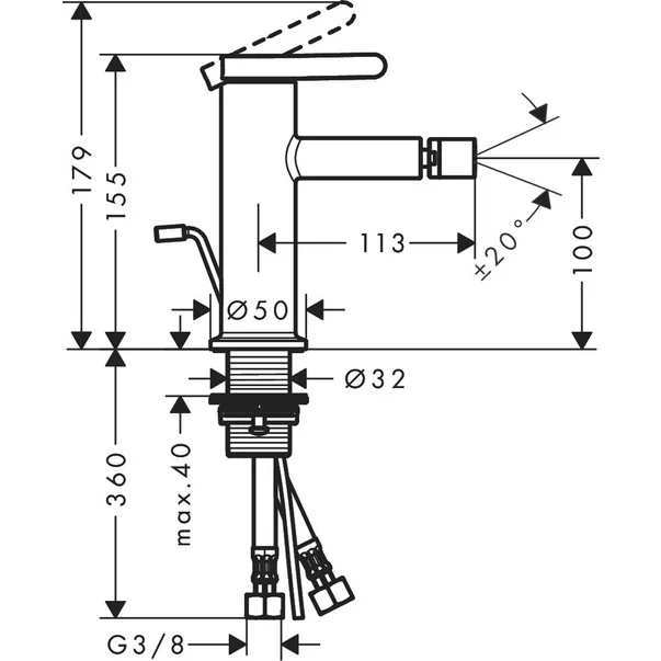Baterie bideu Hansgrohe Axor One [2]