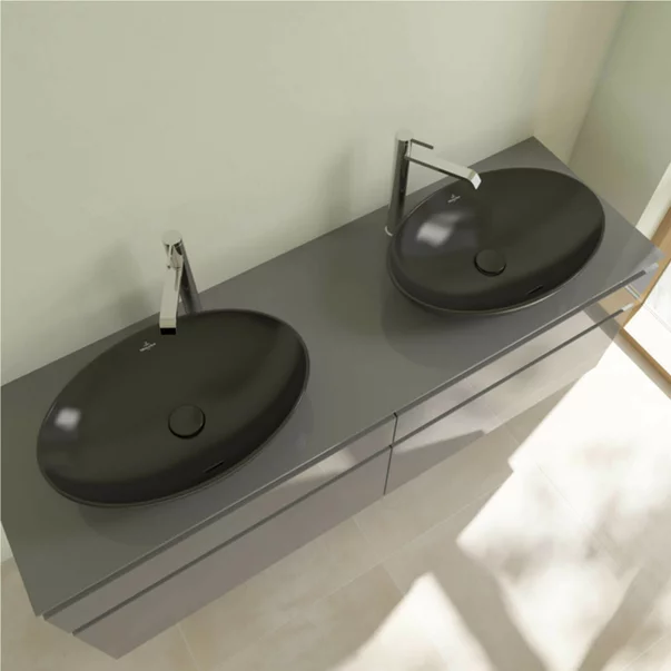 Lavoar pe blat Villeroy&Boch Loop&Friends Ebony oval 56 cm negru [3]