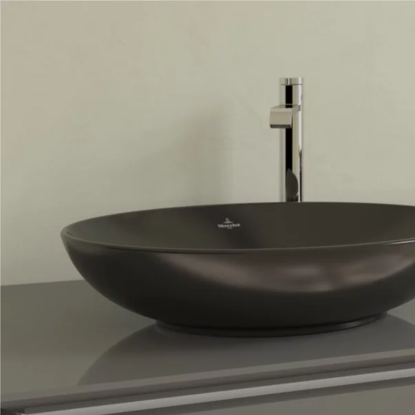 Lavoar pe blat Villeroy&Boch Loop&Friends Ebony oval 56 cm negru [4]