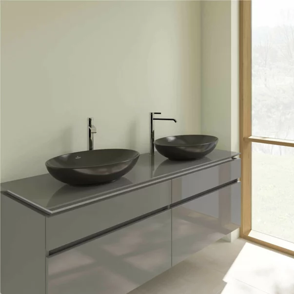Lavoar pe blat Villeroy&Boch Loop&Friends Ebony oval 56 cm negru [6]