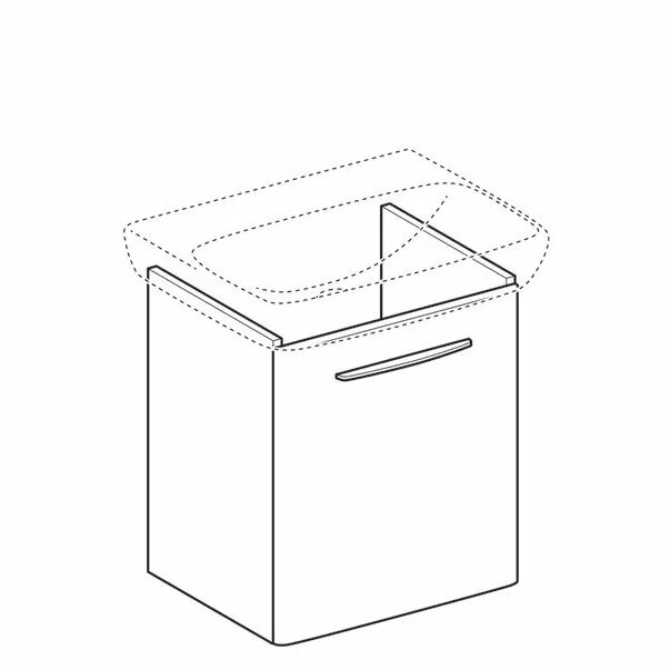 Dulap baza pentru lavoar suspendat Geberit Selnova Square alb 1 usa 60 cm [2]