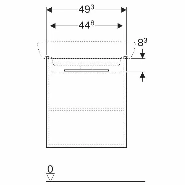 Dulap baza pentru lavoar suspendat Geberit Selnova Square alb 1 usa 60 cm [4]