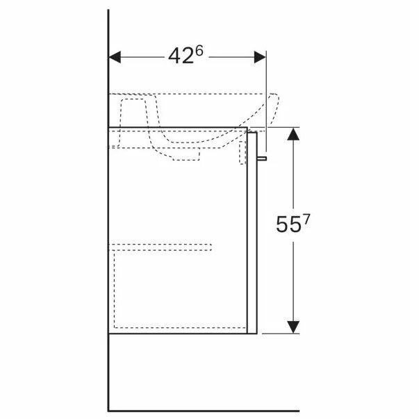 Dulap baza pentru lavoar suspendat Geberit Selnova Square alb 1 usa 60 cm [5]