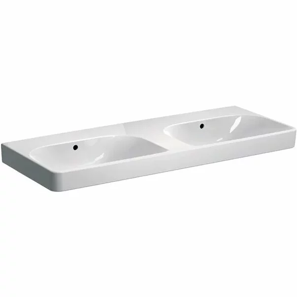 Lavoar dublu pe mobilier Geberit Smyle Square 120 cm fara orificiu baterie [2]
