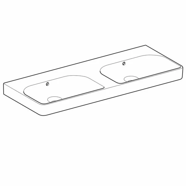 Lavoar dublu pe mobilier Geberit Smyle Square 120 cm fara orificiu baterie [3]