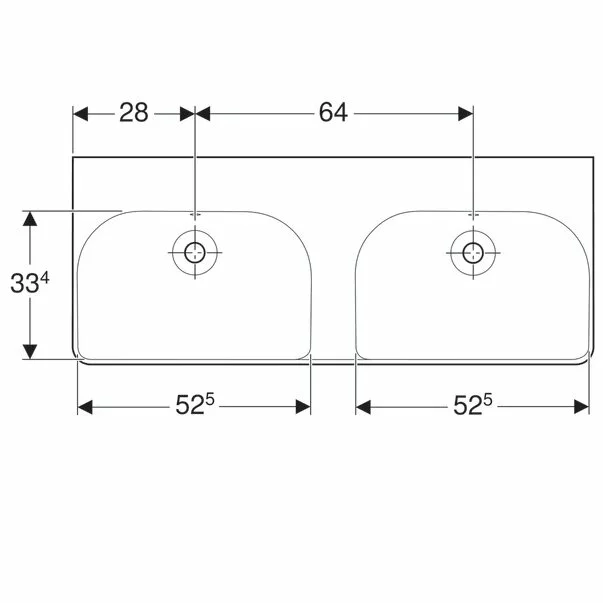 Lavoar dublu pe mobilier Geberit Smyle Square 120 cm fara orificiu baterie [4]