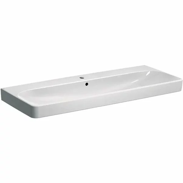 Lavoare pe mobilier - Lavoar pe mobilier Geberit Smyle Square 120 cm cu orificiu baterie centru
