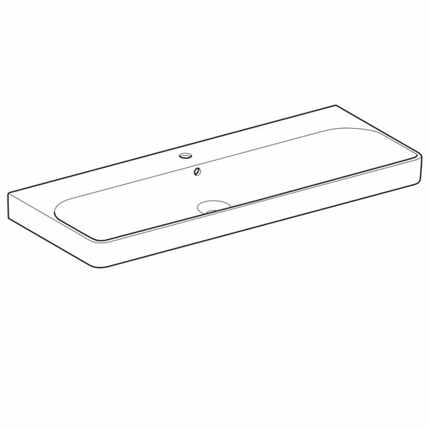 Lavoar pe mobilier Geberit Smyle Square 120 cm cu orificiu baterie centru [2]