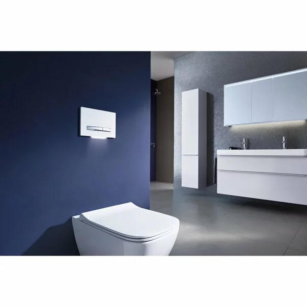 Lavoar pe mobilier Geberit Smyle Square 90 cm cu orificiu baterie stanga si dreapta [2]