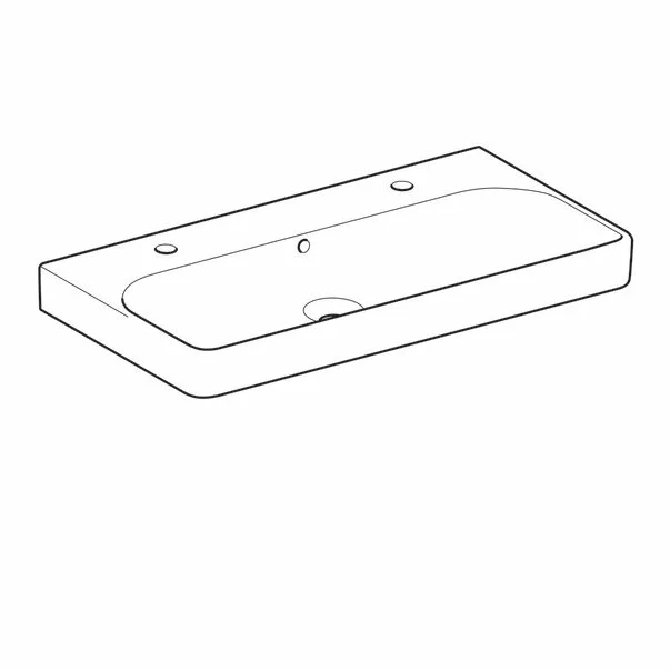 Lavoar pe mobilier Geberit Smyle Square 90 cm cu orificiu baterie stanga si dreapta [3]