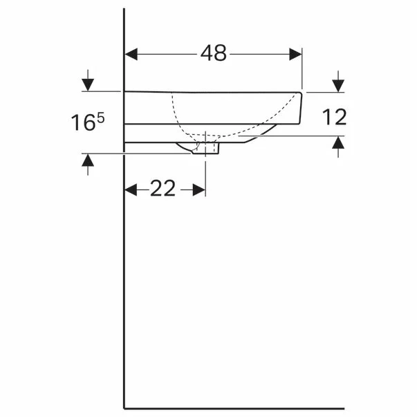 Lavoar pe mobilier Geberit Smyle Square 90 cm cu orificiu baterie stanga si dreapta [6]