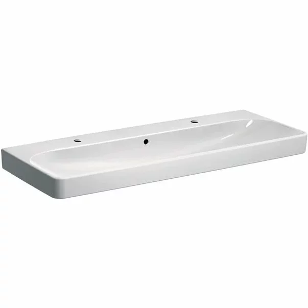 Lavoar pe mobilier Geberit Smyle Square 120 cm cu orificiu baterie stanga si dreapta [2]