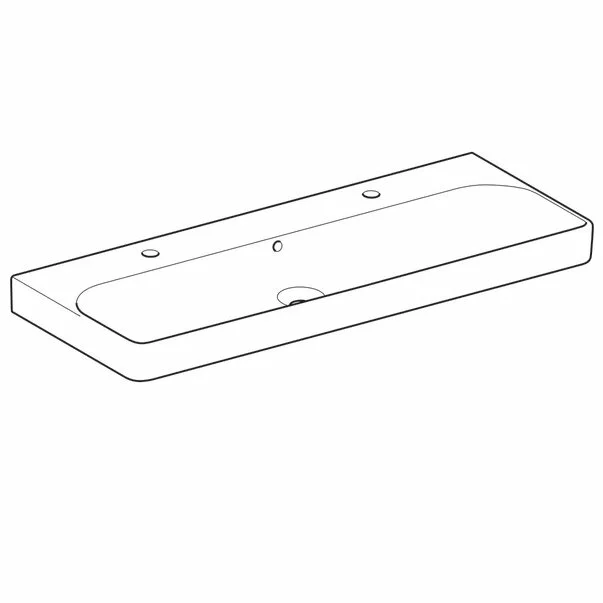 Lavoar pe mobilier Geberit Smyle Square 120 cm cu orificiu baterie stanga si dreapta [4]