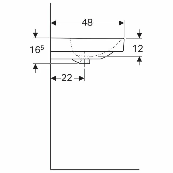 Lavoar pe mobilier Geberit Smyle Square 120 cm cu orificiu baterie stanga si dreapta [7]