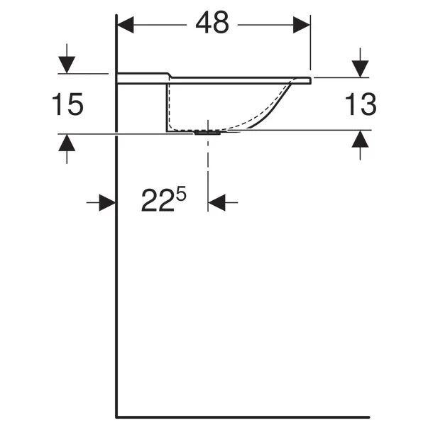 Lavoar pe mobilier Geberit Xeno2 cu orificiu baterie 140 cm alb [4]