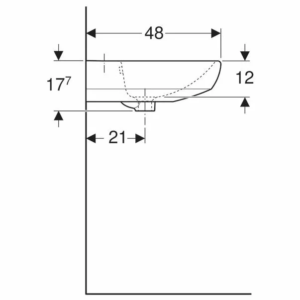 Lavoar suspendat Geberit Selnova 60 cm cu orificiu baterie [5]