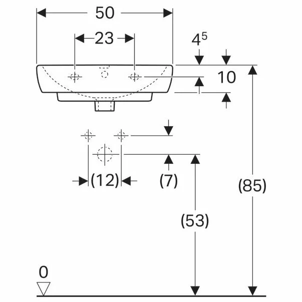 Lavoar suspendat Geberit Selnova Square 50 cm cu orificiu baterie [4]
