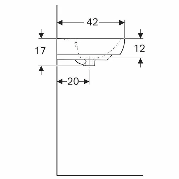 Lavoar suspendat Geberit Selnova Square 50 cm cu orificiu baterie [5]