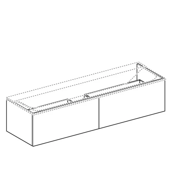 Dulap baza pentru lavoar suspendat Geberit Xeno2 greige 2 sertare 160 cm [3]