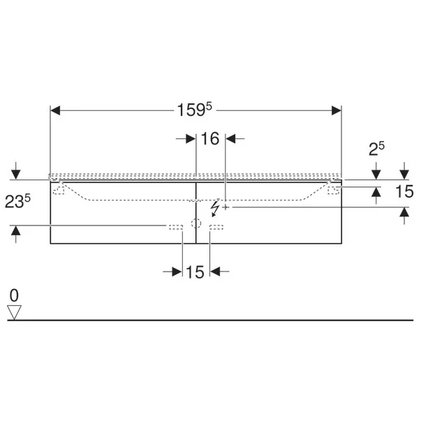 Dulap baza pentru lavoar suspendat Geberit Xeno2 alb 2 sertare 160 cm [6]