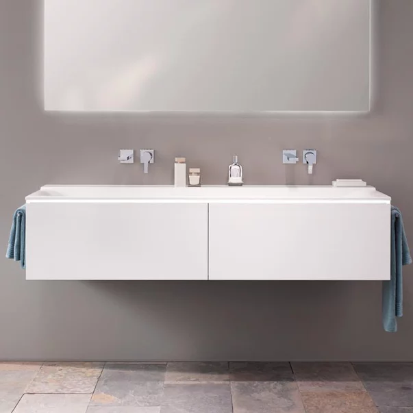 Dulap baza pentru lavoar suspendat Geberit Xeno2 alb 2 sertare 140 cm [2]