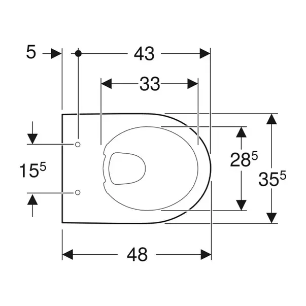 Vas WC suspendat Geberit Selnova Compact rimless alb proiectie mica [2]