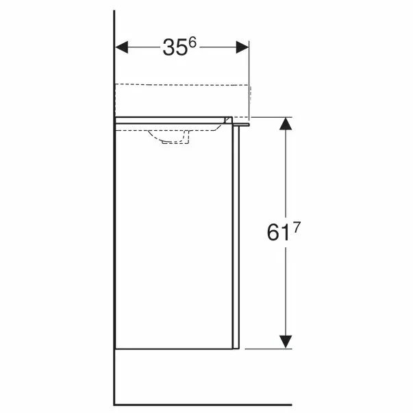 Dulap baza pentru lavoar suspendat Geberit Smyle Square lava gri inchis 1 usa opritor stanga 45 cm [5]