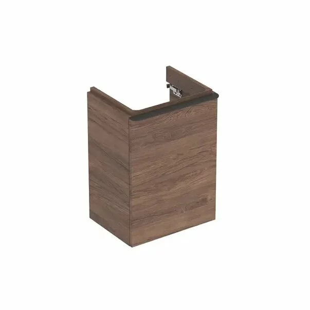 Mobilier Baie - Dulap baza pentru lavoar suspendat Geberit Smyle Square nuc 1 usa opritor stanga 45 cm