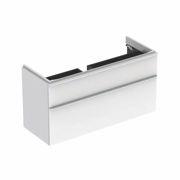 Mobilier Baie - Dulap baza pentru lavoar suspendat Geberit Smyle Square alb 2 sertare 119 cm
