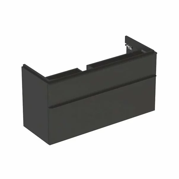 Mobilier Baie - Dulap baza pentru lavoar suspendat Geberit Smyle Square lava gri inchis  2 sertare 119 cm