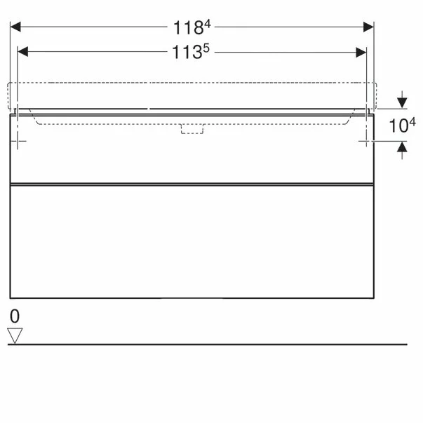 Dulap baza pentru lavoar suspendat Geberit Smyle Square gri nisip 2 sertare 119 cm [4]