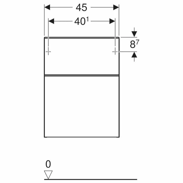 Dulap mediu suspendat Geberit Smyle Square gri nisip 2 sertare 45 cm [4]