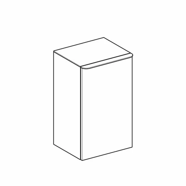 Dulap mediu suspendat Geberit Smyle Square lava gri inchis 1 usa opritor stanga 36 cm [2]