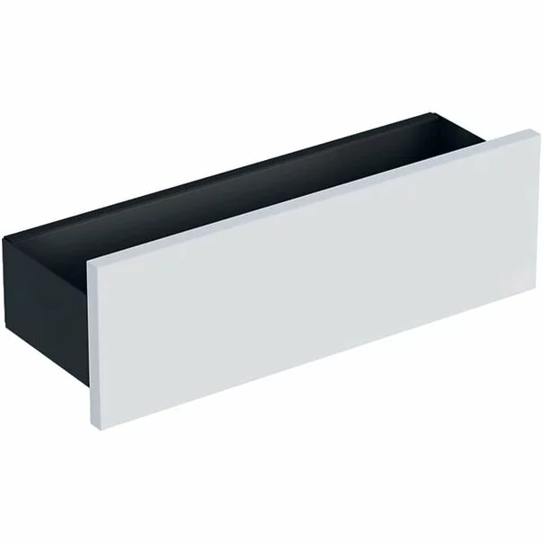 Accesorii baie - Etajera de perete lava/alb Geberit Smyle Square 45 cm cu 3 cuiere pentru prosoape