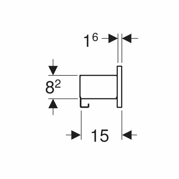 Etajera de perete lava /nuc Geberit Smyle Square 45 cm cu 3 cuiere pentru prosoape [2]