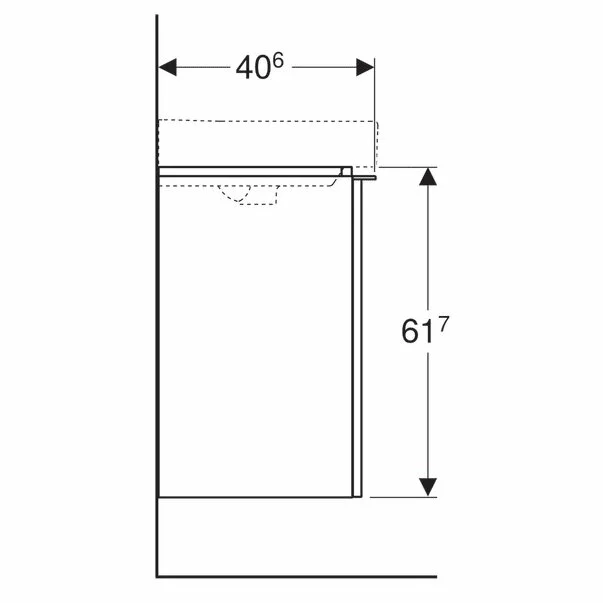 Dulap baza pentru lavoar suspendat Geberit Smyle Square lava gri inchis 1 usa opritor stanga 50 cm [5]