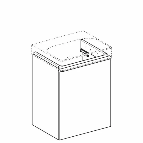 Dulap baza pentru lavoar suspendat Geberit Smyle Square nuc 1 usa opritor stanga 50 cm [2]