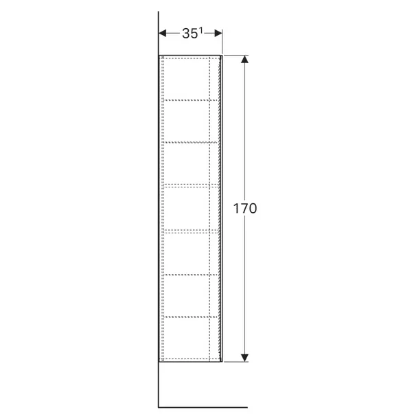Dulap baie suspendat Geberit Xeno2 gri 1 usa 40 cm [2]
