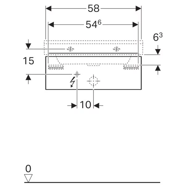 Dulap baza pentru lavoar suspendat Geberit Xeno2 alb 1 sertar 58 cm [4]