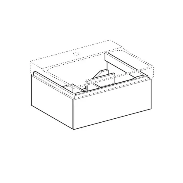 Dulap baza pentru lavoar suspendat Geberit Xeno2 alb 1 sertar 58 cm [6]