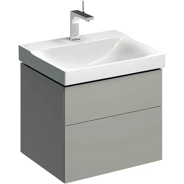 Mobilier Baie - Dulap baza pentru lavoar suspendat Geberit Xeno2 greige 2 sertare 58 cm