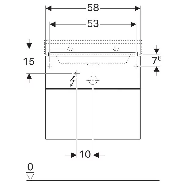 Dulap baza pentru lavoar suspendat Geberit Xeno2 greige 2 sertare 58 cm [4]